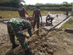Tingkatkan Infrastruktur Desa Danramil Kerja Bakti Pembangunan Talud
